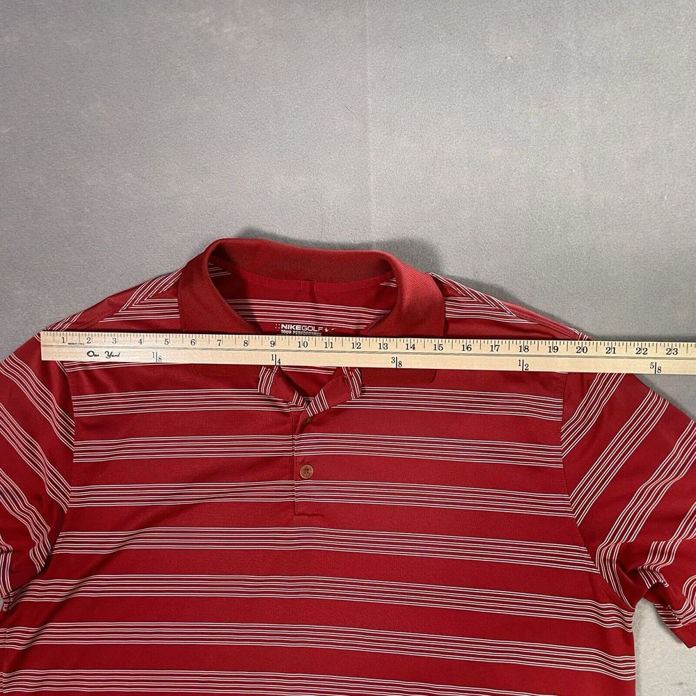 Nike Golf Tour Performance Dri-Fit Men XL Red Striped Athleisure Activewear Golf - Picture 4 of 9